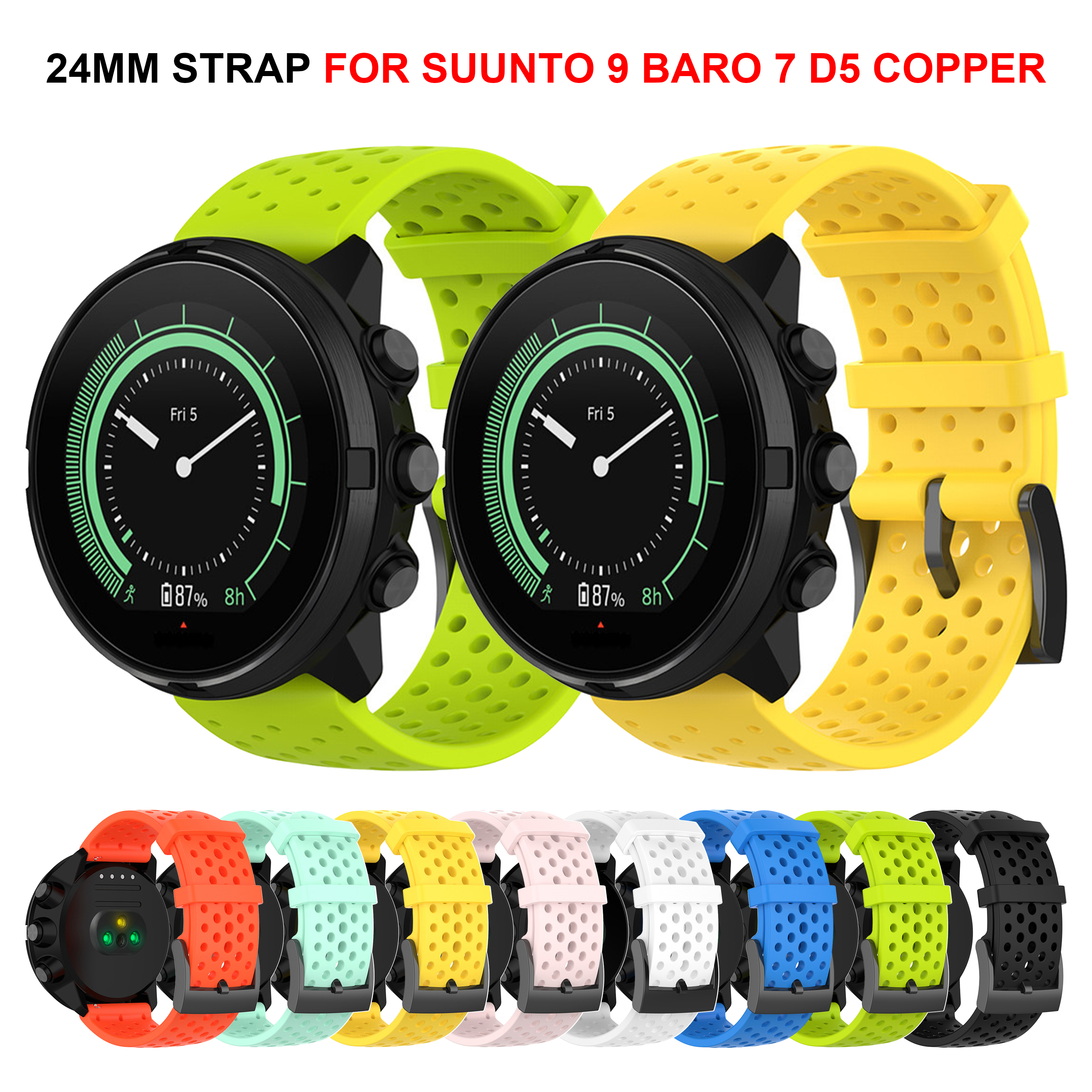 24mm Silicone Strap for SUUNTO - Fossil Smartwatch Accessories reseña y precio