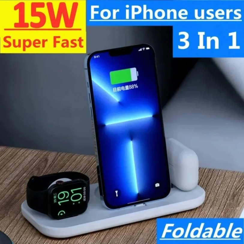 3 In 1 Wireless Charger Stand  - Smartwatch X12 reseña y precio