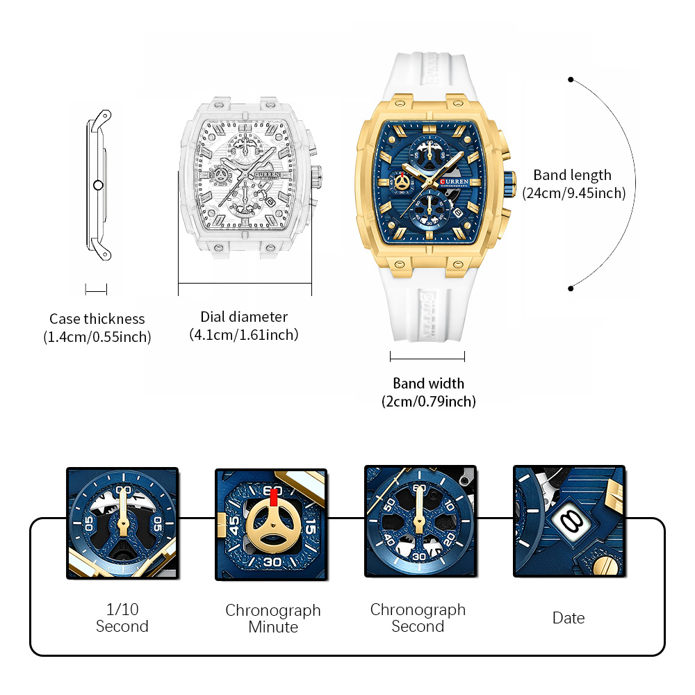 CURREN Luxury Vintage Watch fo - Accessories With Watch reseña y precio