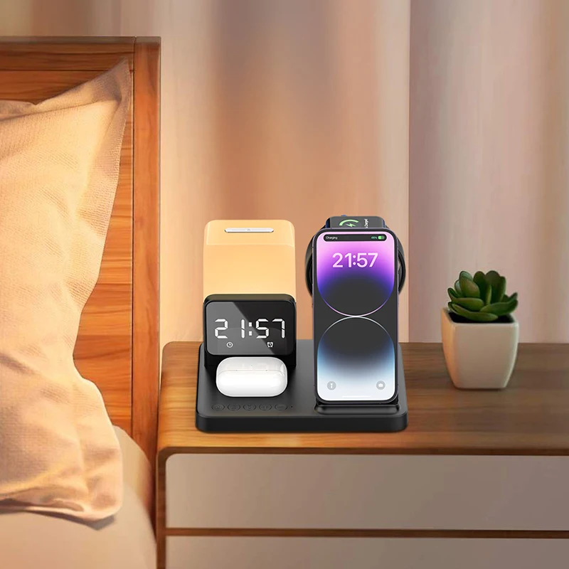 6 in 1 Wireless Charger Stand  - Smartwatch X12 reseña y precio