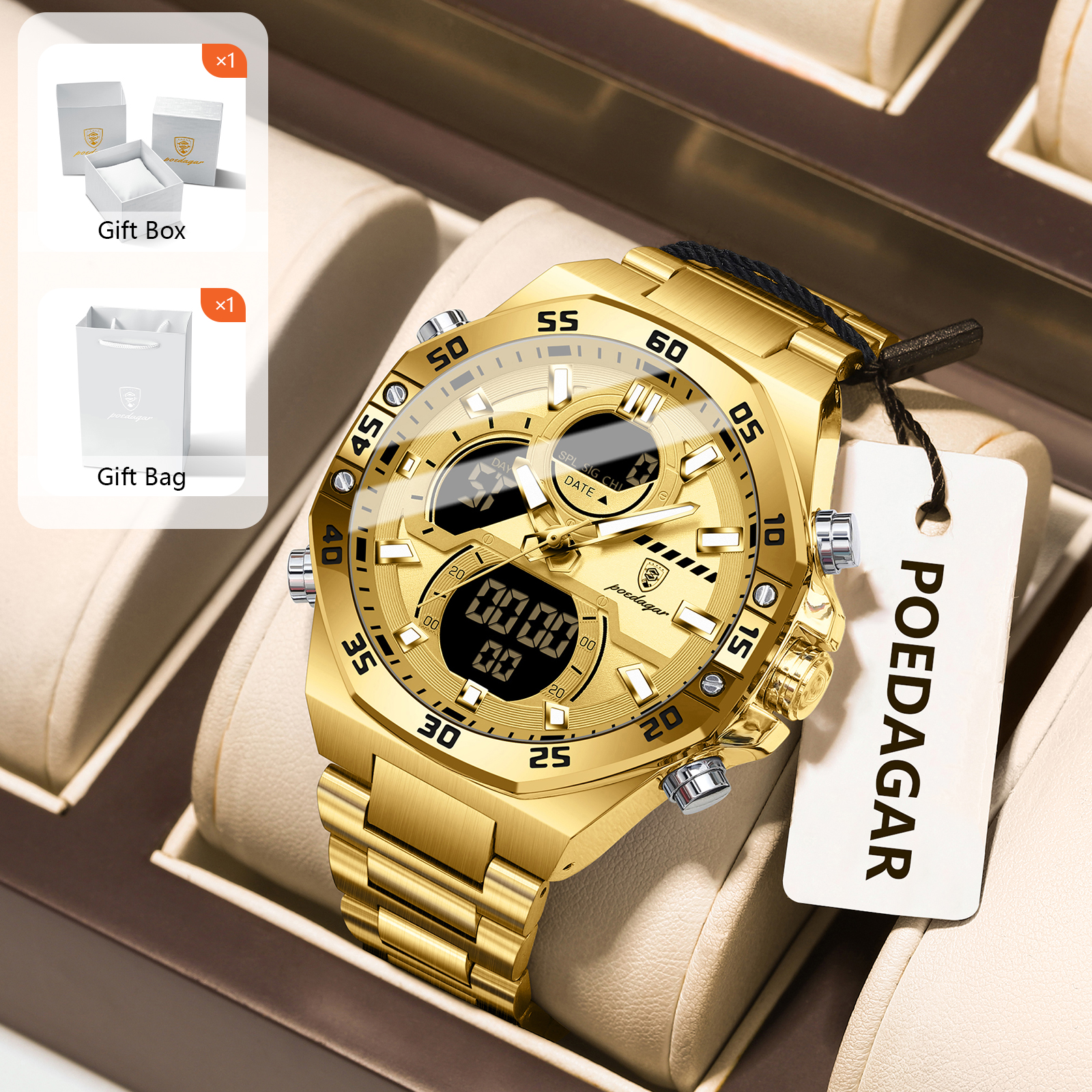 POEDAGAR Sport Men Watch LED W - Accessories With Watch reseña y precio