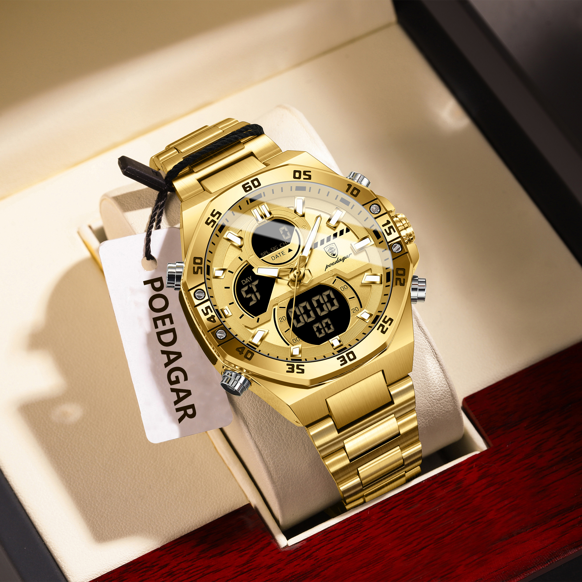 POEDAGAR Sport Men Watch LED W - Accessories With Watch reseña y precio