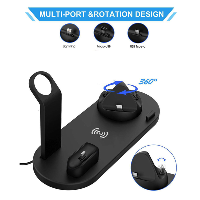 6 in 1 Wireless Charger Stand  - Smartwatch X12 reseña y precio