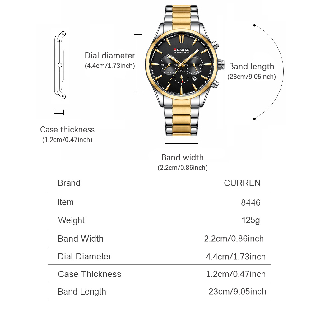 CURREN Casual Quartz Chrono Sp - Accessories With Watch reseña y precio