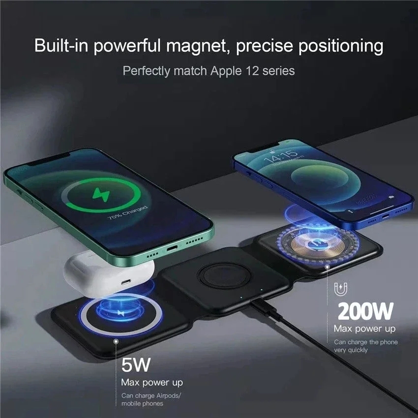 New 3in1 Foldable Wireless Cha - Smartwatch X12 reseña y precio