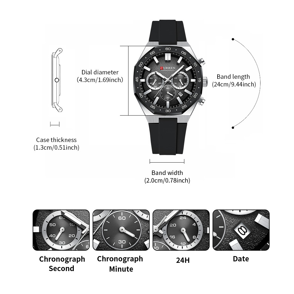 CURREN Fashion Casual Men Spor - Accessories With Watch reseña y precio